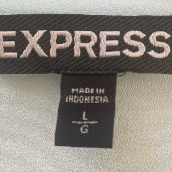 SZ L Express Light Blue Long Sleeve Blouse - Picture 5 of 6